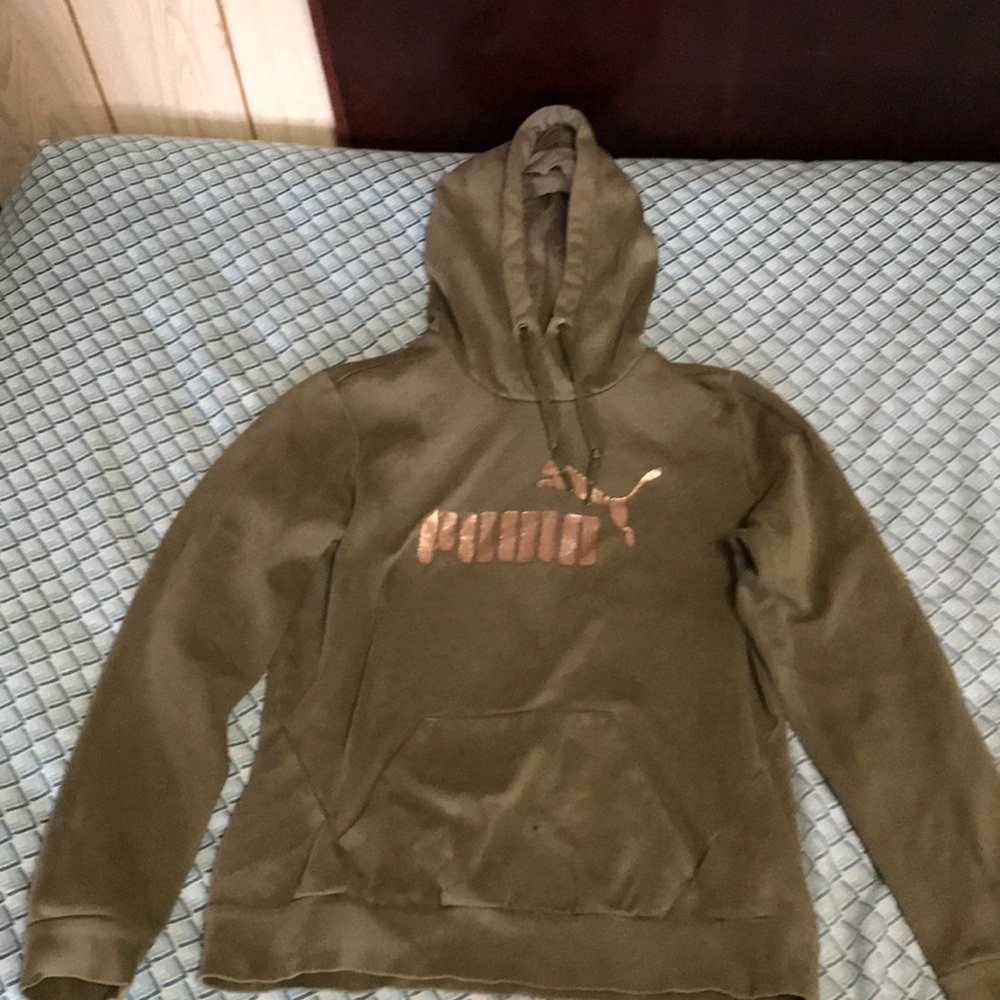 Jade green and rose gold puma Hoodie.
